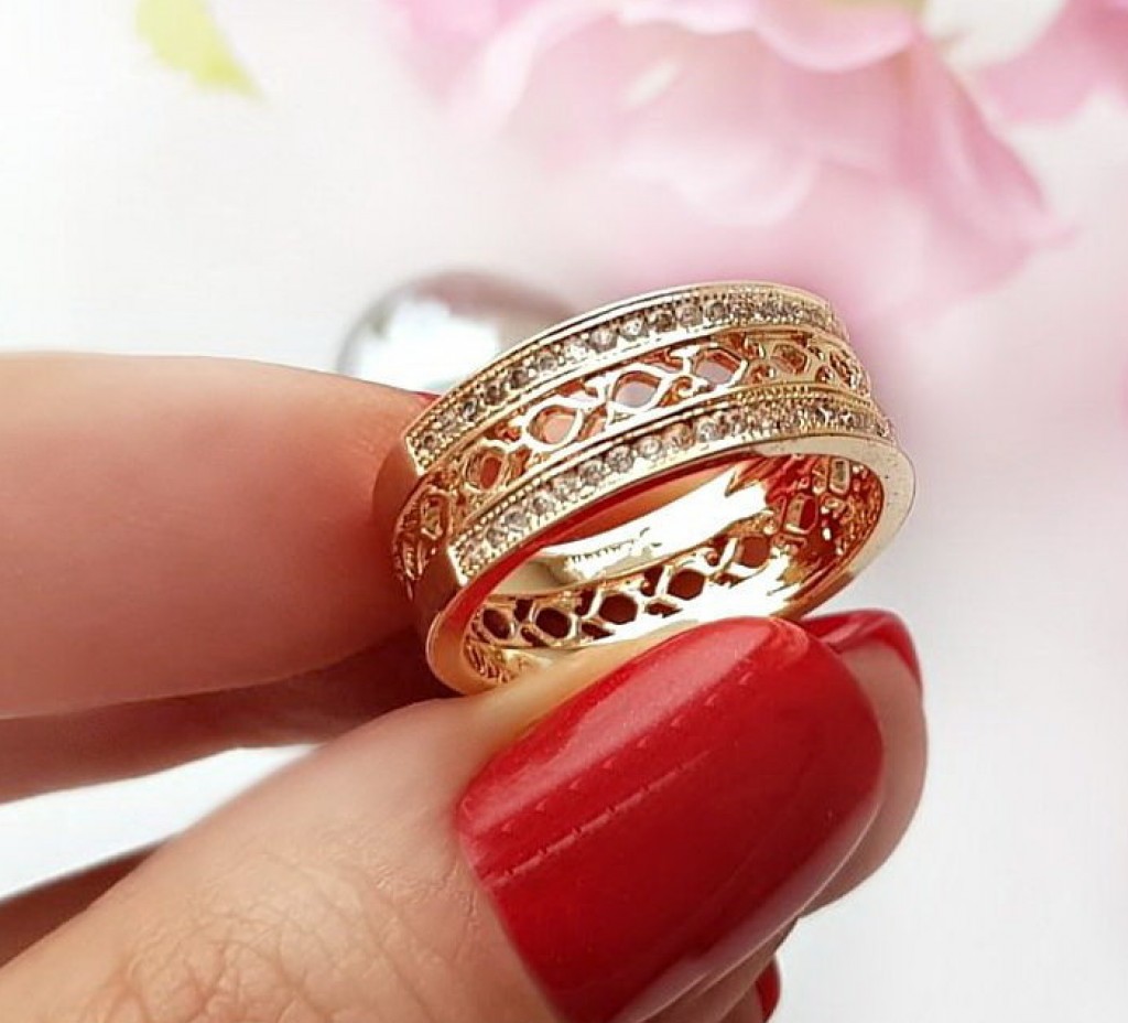 Дубайское золото кольцо